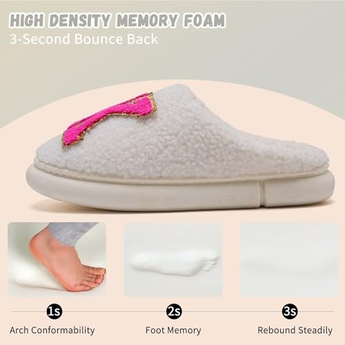 WateLves Women's Pillow Warm Memory Foam Slippers Comfortable Cute House Shoes Lightweight Fuzzy Christmas Slippers3