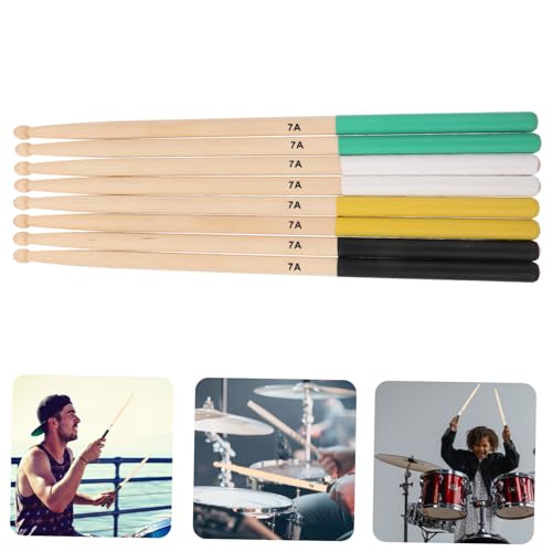 Baquetas SUPVOX de madera de arce antideslizantes, tamaño 7A, 4 pares, para adultos, baterías electrónicas y prácticas miniatura 3