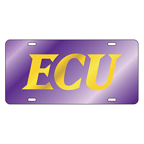 East Carolina Pirates (ECU) Purple/Yellow Laser Cut Car Tag