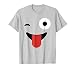 Emoji Cute TShirt One Eye Open Wink Tongue Out