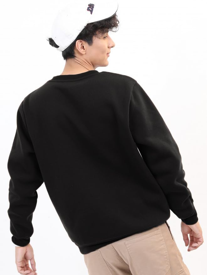 Image of Men's Pure Cotton Winterwear Full Sleeve Crew Neck Sweatshirt