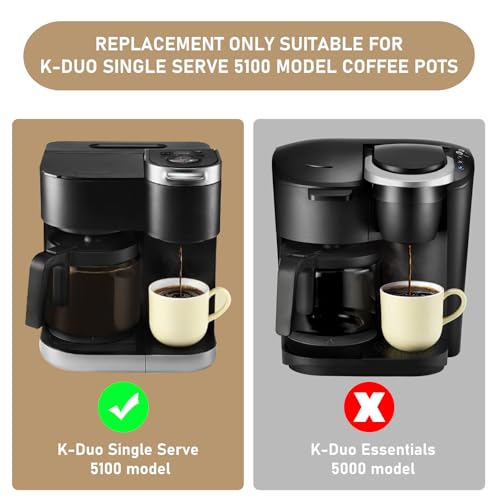 12-CUPS Coffee Maker Glass Carafe Replacement Compatible with Keurig K-Duo 5100 Single Serve K-Cup Pod & Carafe Coffee Maker, (NOT Fit K-Duo 5000 Essentials Model) by Shonshon - Image 3