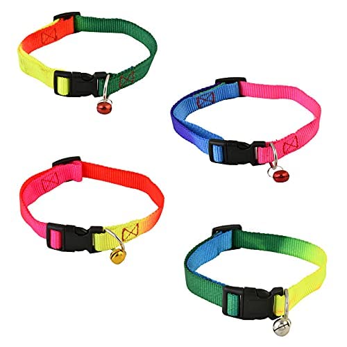 RvPaws Nylon 10Mm Rainbow Color Collar For Dogs, Puppies, Cat, Kittens, Rabbits Small Breed Size Animals (Pack Of 4),Multicolor (B09T93T245) Amazon Price History, Amazon Price Tracker