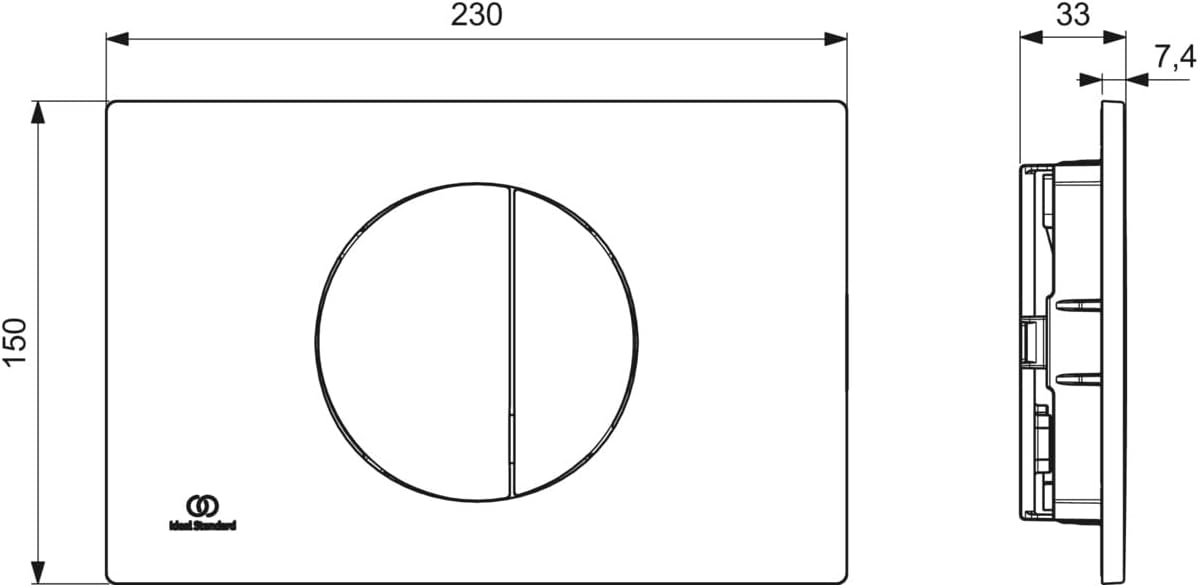Ideal Standard R0503AC Oleas Actuator Plate, White