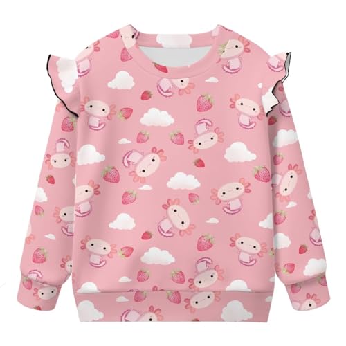 Kids Crewneck Pullover Long Sleeve Ruffle Casual Pullover Top T-Shirt Toddler Girl School Outdoor Sports Sweatshirt4