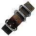time+ 18mm 3-Ring NATO Zulu Distressed Vintage Leather Military Watch Strap Rust Brown