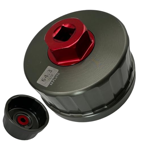 Générique Oil Wrench, Car Oil Filter Wrench Socket Tool, Aluminum Alloy Lightweight Kit, Ergonomic Accessories Cap for Rv, Motorcycle, Automotive, House, Cars Mechanic Engine, 6.43cm