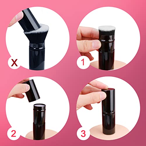 Unimeix Retractable Kabuki Makeup Brushes Foundation Brush Travel Face Kabuki Makeup Brush For Liquid, Cream And Flawless Powder Cosmetics #TOP6