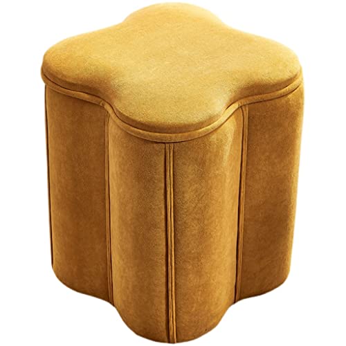 Tabouret de vanité jaune pour un coin beauté chaleureux