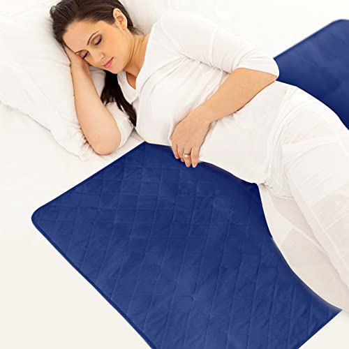 Bed Pads for Incontinence Washable Large (34" Ã— 52"), Reusable Waterproof Bed Underpads Chuck Pads with Non-Slip Back for Elderly, Kids, Women or Pets, Navy