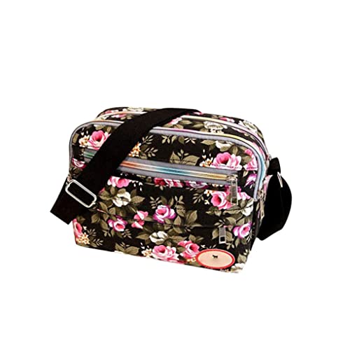 Screst Bolsa de Hombro para Mujer Impresión Floral Casual Viaje Monedero Cosmético Bolsa Crossbody