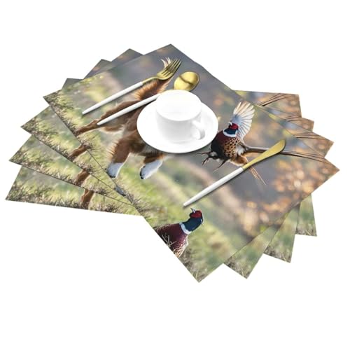 Lot de 6 sets de table tissés en PVC lavables pour cuisine - 4