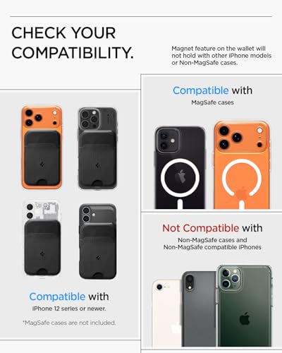 Image of Spigen Slim Fold (MagFit) Magsafe Card Holder with Stand, 3 Cards Magnetic Wallet Compatible with iPhone 17 /16 /15 /14 /13 /12 Models, Pixel 10 Pro /Pro XL /Fold - Black
