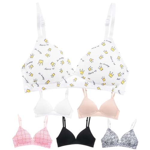 Alyce Intimates Mädchen & Teens leicht gepolsterter BH, 6 Stück - mehrfarbig - 65A/S