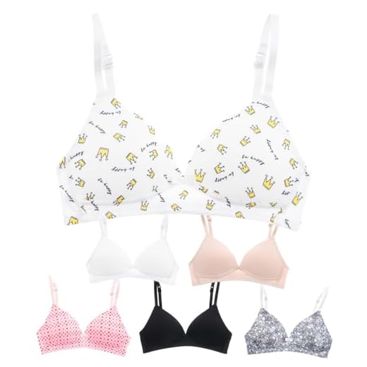 Alyce Intimates Mädchen & Teens leicht gepolsterter BH, 6 Stück - mehrfarbig - 65A/S