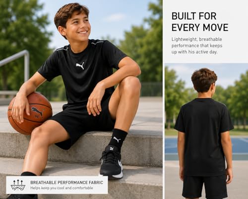PUMA Boys Dry Fit Performance Active Basic Quick-Dry T-Shirt (Sizes 8-20) - image 4