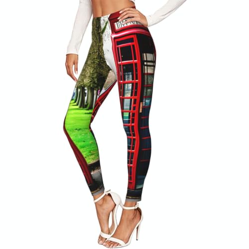 Leggings elásticos para mujer British Phone Booth con tejido denso anti-transparencias