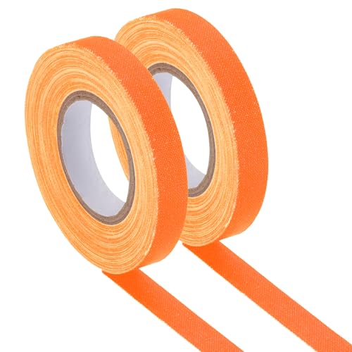 Image of PATIKIL Neon Gaffer Cloth Tape, 0.4 Inch x 65.6 Feet Colored Cotton Glow Tape Markers Fluorescent Blacklight Glow in The Dark Reflect Tape Stickers for Party Decorations, Orange