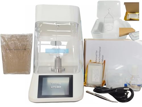 VTSYIQI Interfacial Tension Measurements Professional Surface Tension Meter Liquid Interfacial Tensiometer Du Nouy Ring Method with 0 to 1000 mN/m Accuracy 0.1mN/m Platinum Loop for Oil Paint Industry