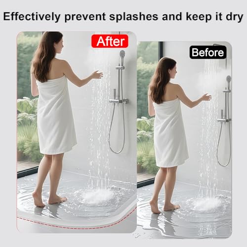 HERKINDNESS Wasserabweisprofil, 2 m Wandanschlussprofil Dusche, Weiss Schwallschutzleiste, Zuschneidbar Wasserstopper Dusche, für Küchenarbeitsplatten, Spülen, Fensterbänke