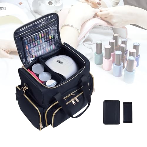 UOZL Caixa organizadora de esmalte com 80 garrafas – Caixa de armazenamento portátil para viagem com