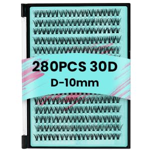 AMZGIRL LASH Clusters Kit 320Pcs, DIY Individual Extensions with Lash Bond and Seal, Remover For False Eyelashes, Applicator Tool Kit At Home(3040D,D-Mix9-16mm, Black