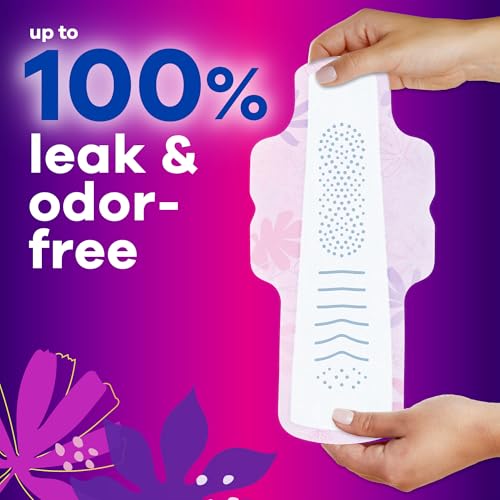 Always Radiant Feminine Pads for Women, Flexfoam Pads with Wings, Size 5, Extra Heavy Overnight Absorbency, Lightly Scented, 26 Count (Packaging May Vary) - Image 4