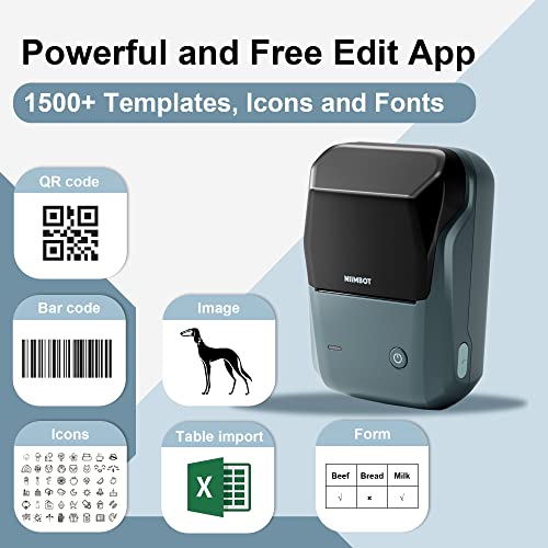 Label Makers - Niimbot B1 Thermal Label Printer 2 Inch Portable Bluetooth Label Maker With Tape Easy To Use For Office, Home, Business, Clothing, Organization, Address, Mailing(With 1.96"X1.18" Label) #TOP3