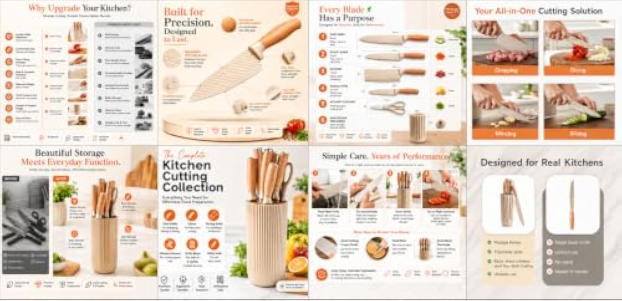 Premium Kitchen Cutlery Set with Knife Block
