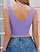 Avidlove Women Crop Top Plunge Deep V Neck Backless Sexy Summer Going Out Tank Tops (Lilac XL)