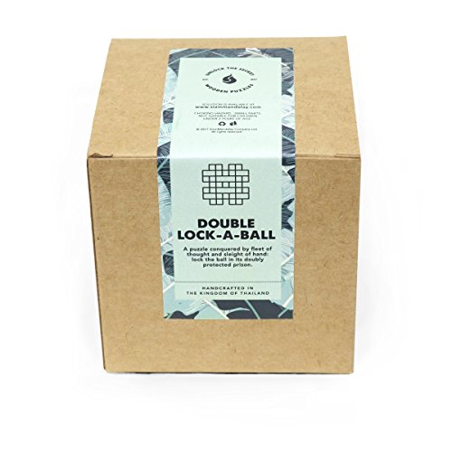 Double Lock-A-Ball: Handmade & Organic 3D Wooden Puzzle For Adults From Siammandalay With Sm Gift Box(Pictured) #TOP2