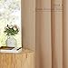 NICETOWN Camel Linen Window Curtains 84 inches Long, Grommet Thick Flax Semi-Sheer Light Filtering Curtains & Drapes Privacy Assured with Light Filtering for Living Room, W55 x L84, 2 Pieces
