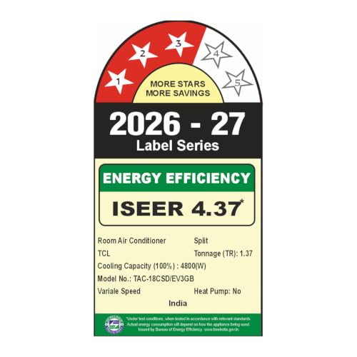 Image of TCL 1.5 Ton 3 Star Split Inverter AC (TAC-18CSD /EV3GB, White)