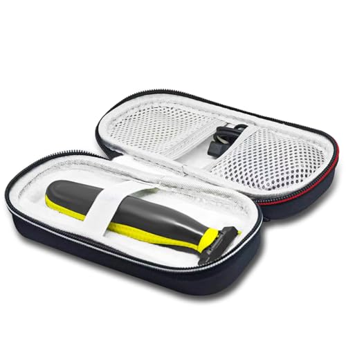 LinMei Estojo rígido de viagem para aparador e barbeador elétrico compatível com Philips Norelco OneBlade QP2520, QP2530, QP2620, QP2630 - impermeável, durável e organizador compacto