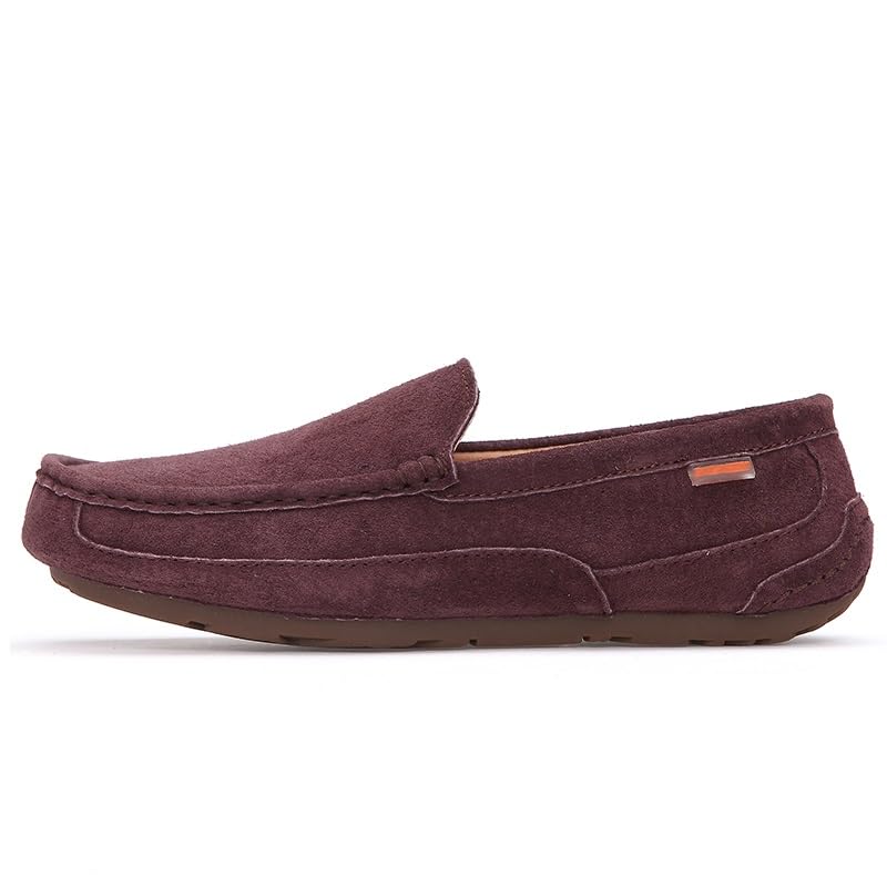 Mens Loafers Shoe Square Toe Solid Color Vegan Leather Flexible Anti-Slip Comfortable Walking Slip-ons4