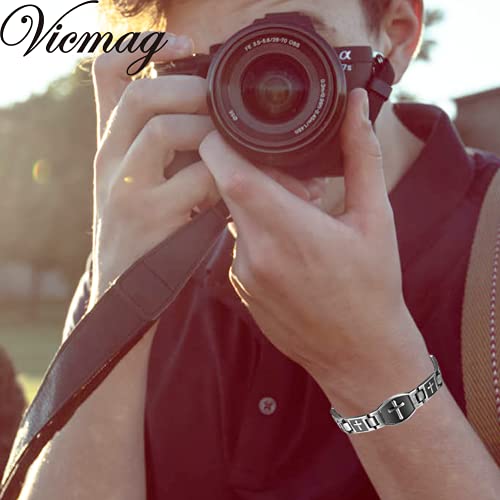 Vicmag 2Pcs Ultra Strength Magnetic Bracelet For Men Titanium Steel Magnet Bracelet Jewelry Valentine's Day Gift With Adjust Tool #TOP7