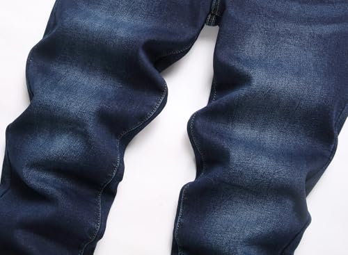 ABSECAI Mens Fleece Lined Pant Winter Warm Skinny Slim Fit Stretch Jeans4