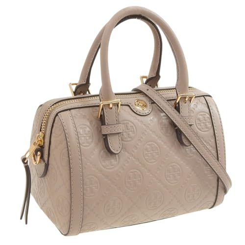 [トリーバーチ] バッグ レディース ショルダーバッグ 2way 斜めがけ レザー ベージュ T MONOGRAM LEATHER PETTIE BARREL BAG 158528 200 [並行輸入品]