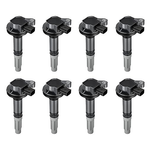 Image of BDFHYK Ignition Coil Pack UF622 Set of 8 Compatible with 2011-2016 F-150 2011-2015 Mustang 2.3L 2.7L 3.5L 3.7L 5.0L 5.2L 5.4L 5.8L 6.2L L4 V6 V8 Replacement for DG542 U5178