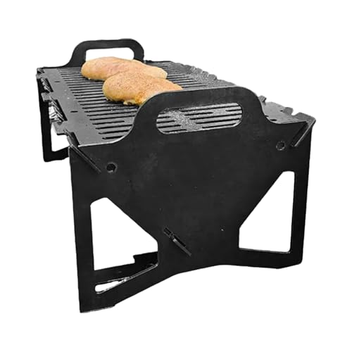 Barbacoa De Carbón Plegable | Parrilla De Fogata Plegable De Metal | Soporte Compacto Resistente Asador para Exteriores Balcón Patio Camping Playa Jardín