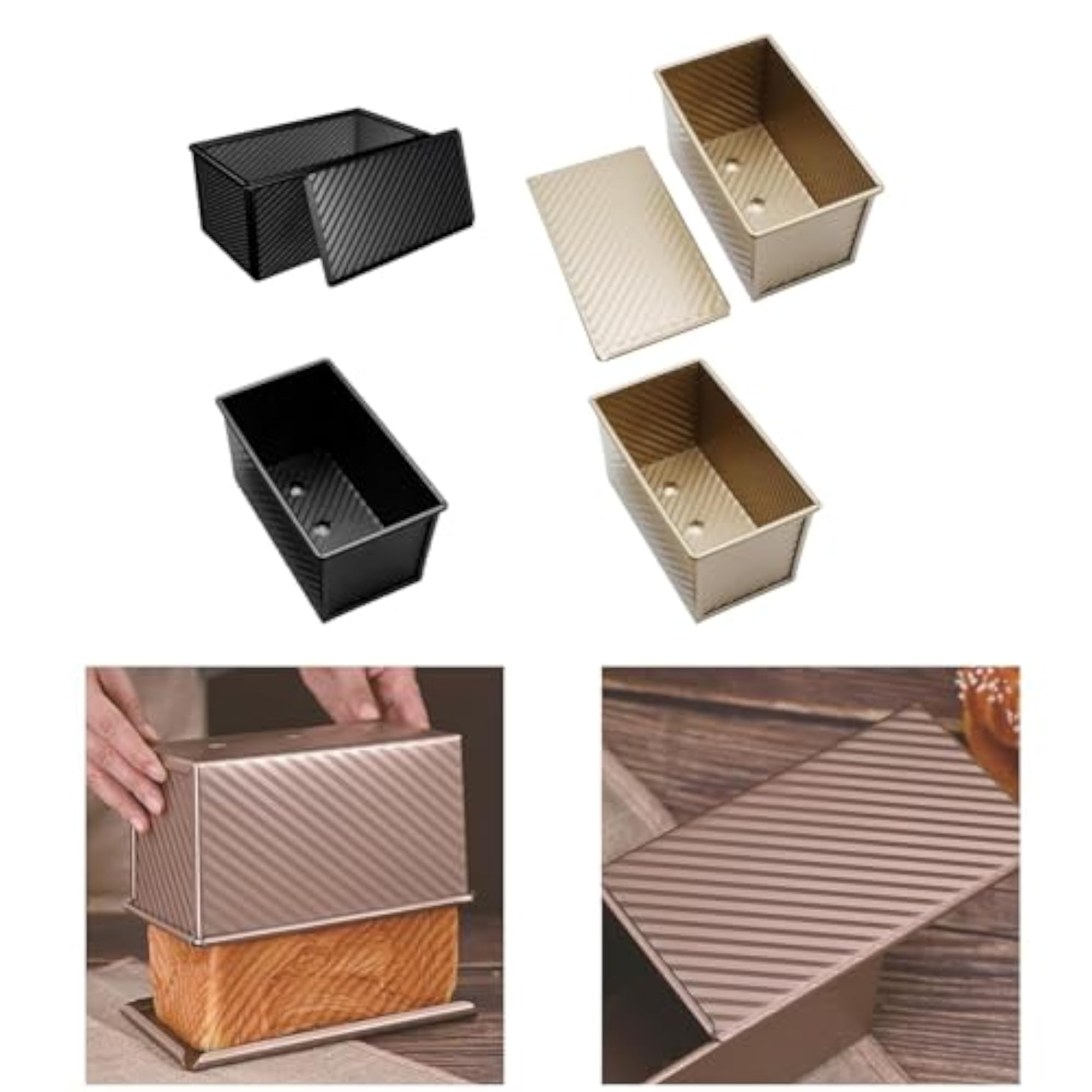 Corrugated Pullman Loaf Tin with Lid for Baking