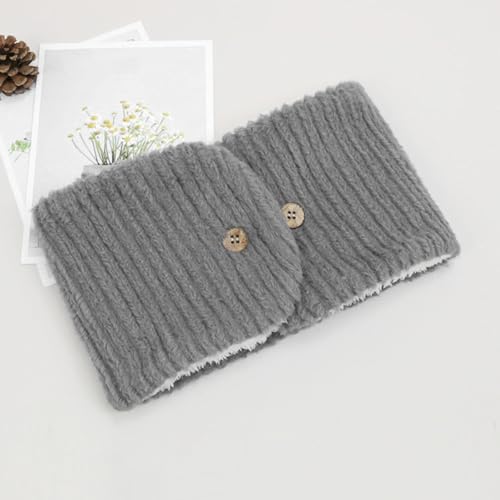 Fleece Lined Neck Warmer Double-Layer Sherpa Fleece Ski Face Neck Gaiter Button Winter Infinity Scarf for Women Men3