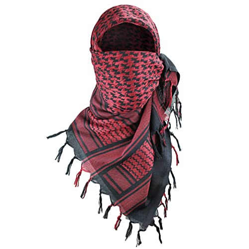 Luxns Military Shemagh Tactical Desert Scarf / 100% Cotton Keffiyeh Scarf Wrap for Men And Women
