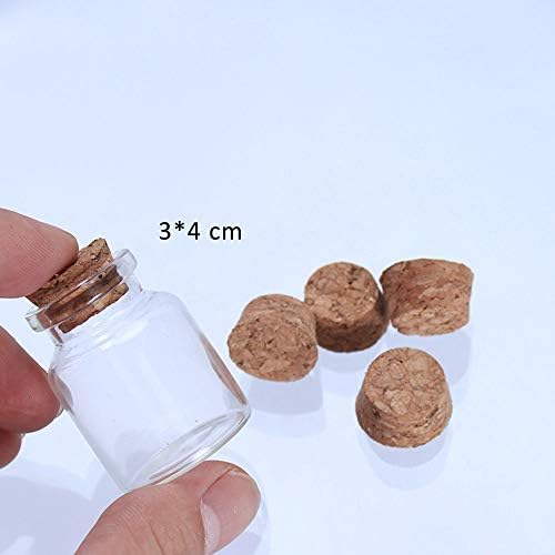 Danmu Art 20pcs 15ml 30mm x 40mm Vials Mini Tiny Glass Bottles Jars with Cork Stoppers