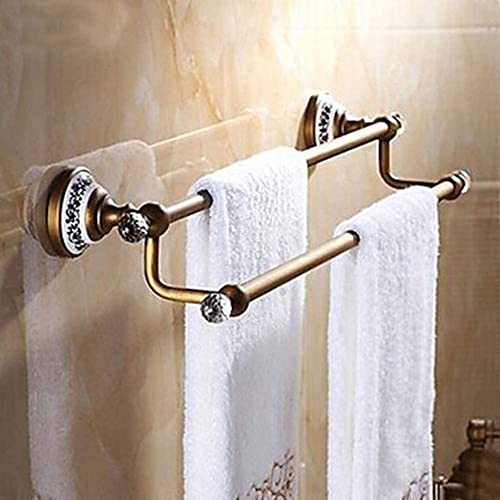 Porte-serviette double mural en laiton pour optimiser l'espace douche - 2