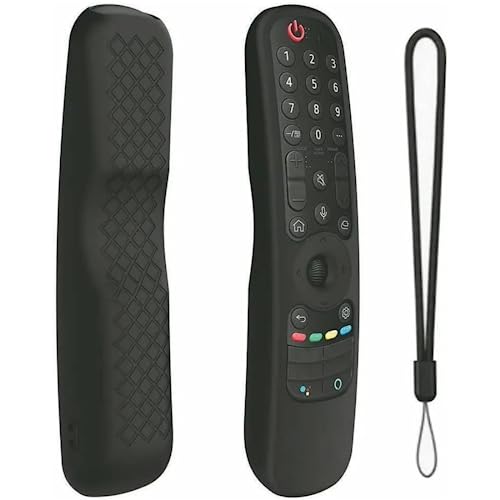 USTIYA Remote Case for LG TV Magic MR24GC/MR23/MR22/MR21 Remote Control 2023 2022 2021 by Alexa Voice Case Protective Cover Silicone (Black)