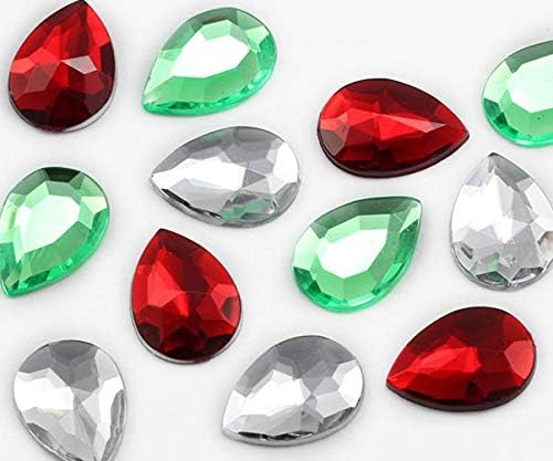 Allstarco 18x13mm Flat Back Teardrop Acrylic Rhinestones Plastic Gems for Jewelry Making Costume Jewels Cosplay Card Making Embelishments Crafts- 30 Pieces (Blue Sapphire H104) - Image 5