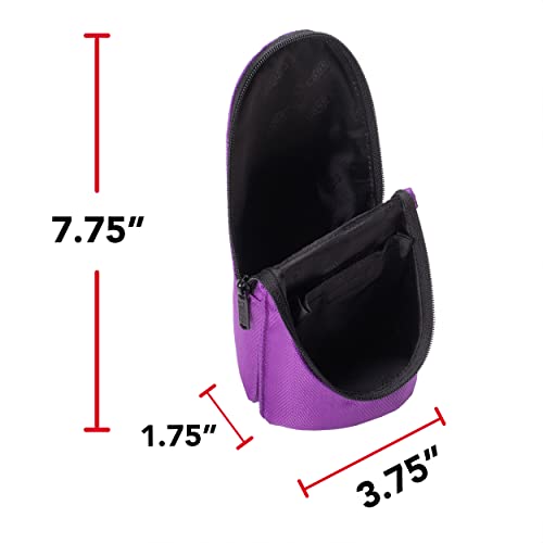 Image of Case-It Magnetic Stand Up Pouch, Stand up Pencil Case, Large Capacity Pencil Pouch, Zipper Phone Holder, Mobile Phone Bracket, Stationery Organizer, Storage Makeup Pouch, PLP-167, Purple