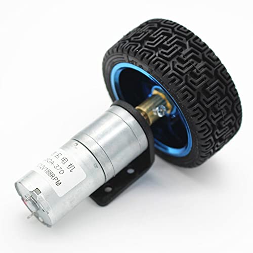 EdricShop DC Motor DC Gear Motor Smart Car Kit Motor Bracket Coupling 65mm Wheel Model - (Speed(Rpm): 58Rpm; Voltage(V): 24V)