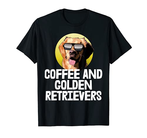 Café Golden Retriever Tee Shirts Funny Dog Love Tees Mujeres Camiseta